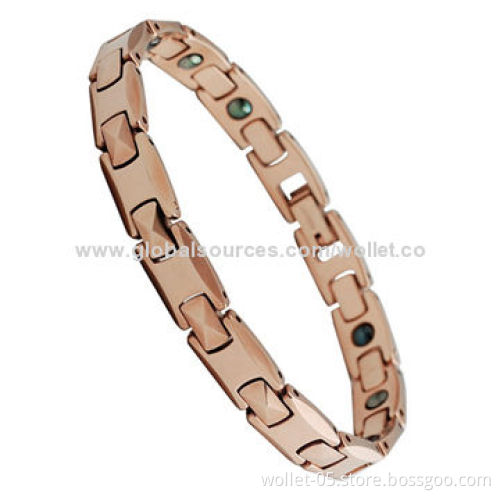 Gold Plating Tungsten Bracelets with Bio Magnets Inside, Wholesale Price Only Need Small Quantity